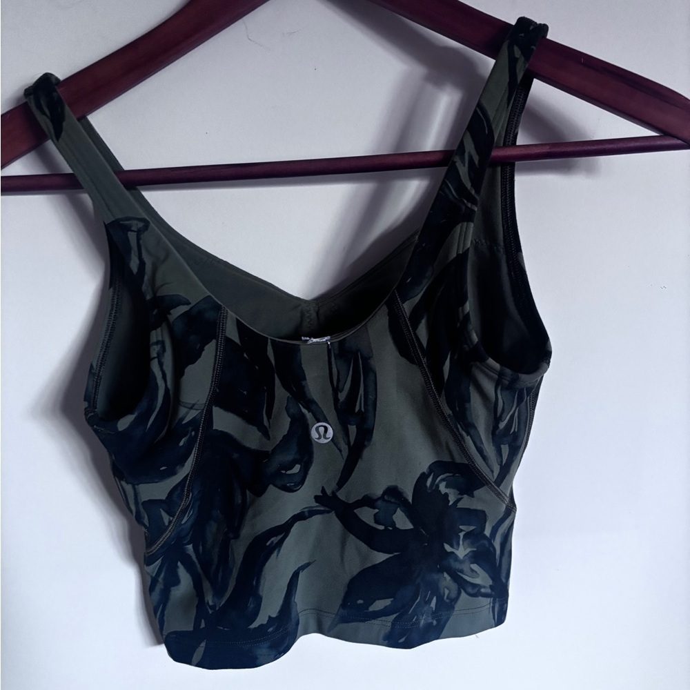 Lululemon Align Tank Top Botanical Bloom Green Twill Multi Size 2 like new